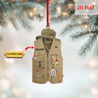 Personalized Fishing Tools Keepsake, Fishing Lovers Gifts, Bass Fishing Christmas Ornament, Gift for Fishing Lovers, Fishing Ornament