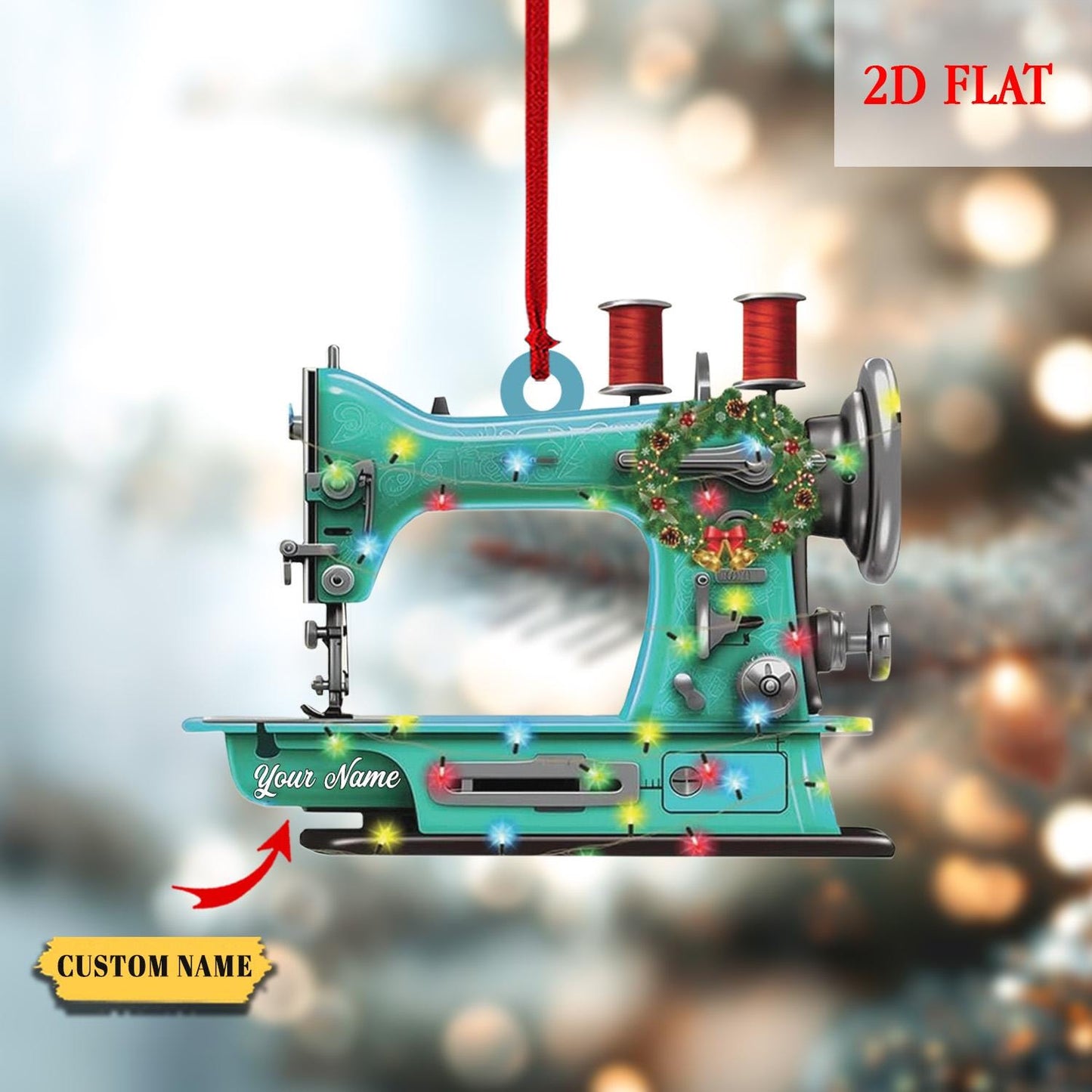 Personalized Sewing Machine Ornament, Christmas Decor, Seamstress Gift, Quilting Studio Decor, Christmas Gift for Sewing Lovers, For Mom