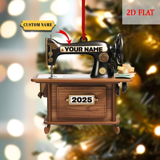 Personalized Vintage Sewing Machine Ornament, Sewing Ornament, Christmas Gift for Sewing Lovers, Gift For Grandma, Heaven Memorial Gift