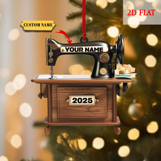 Personalized Vintage Sewing Machine Ornament, Sewing Ornament, Christmas Gift for Sewing Lovers, Gift For Grandma, Heaven Memorial Gift