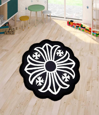 Gothic Cross Rug: Chrome Heart Inspired Y2K Style