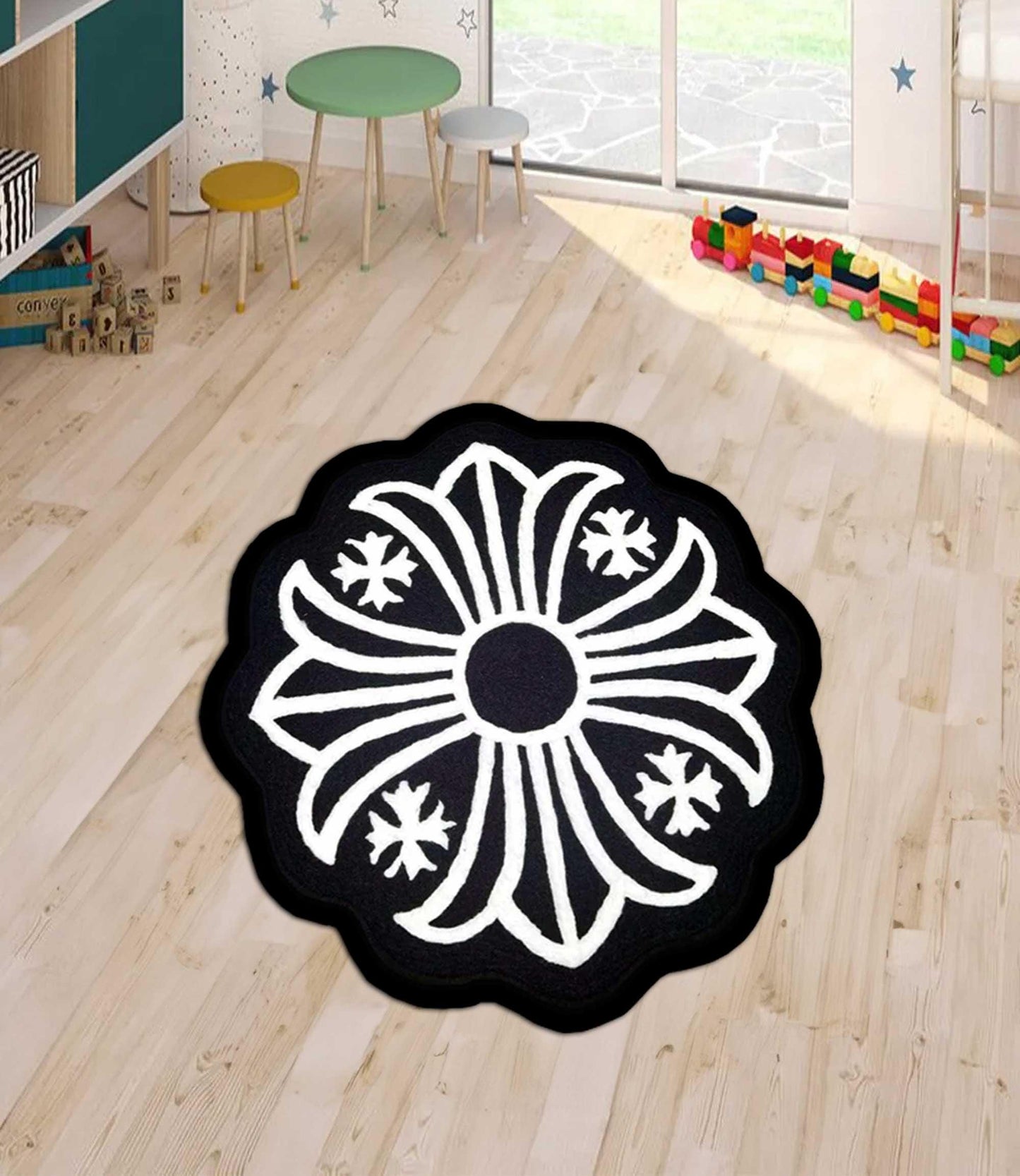 Gothic Cross Rug: Chrome Heart Inspired Y2K Style