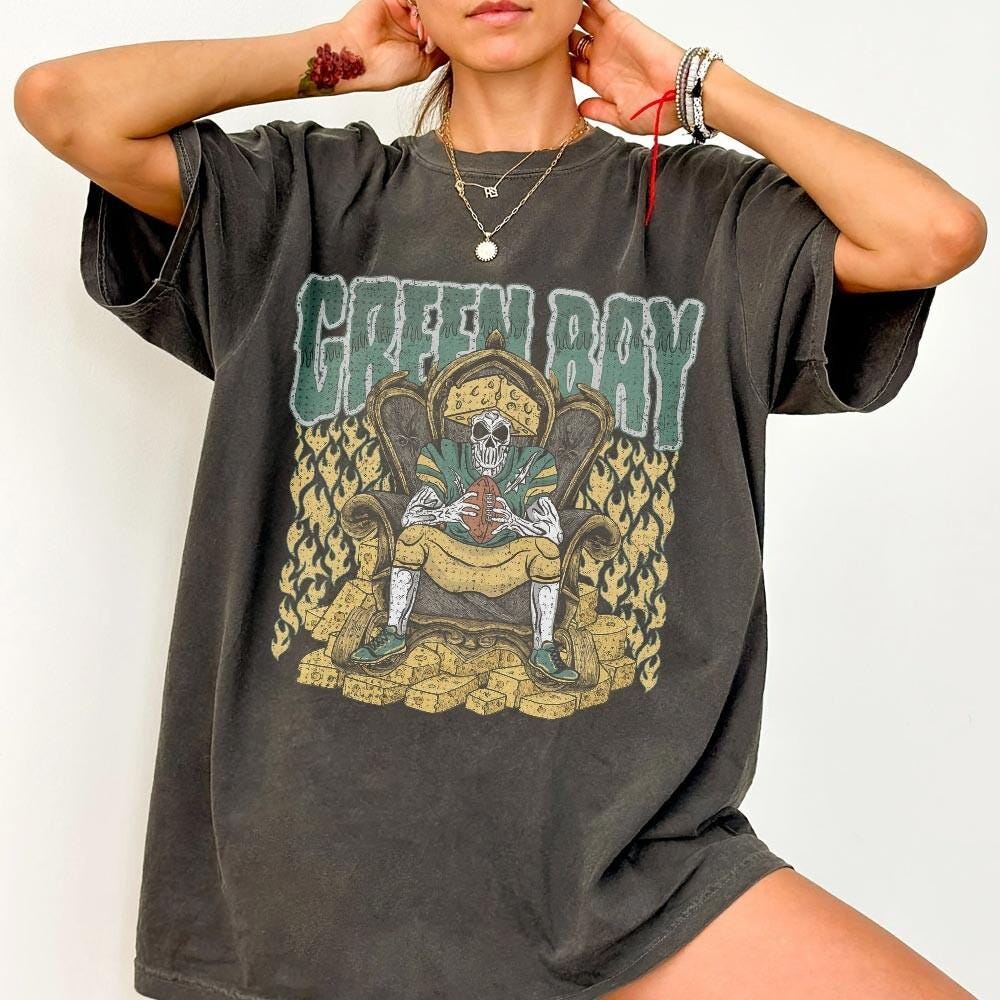 Green Bay Football Skull Vintage Shirt, Gift For Fan Football Game Day Unisex Shirt