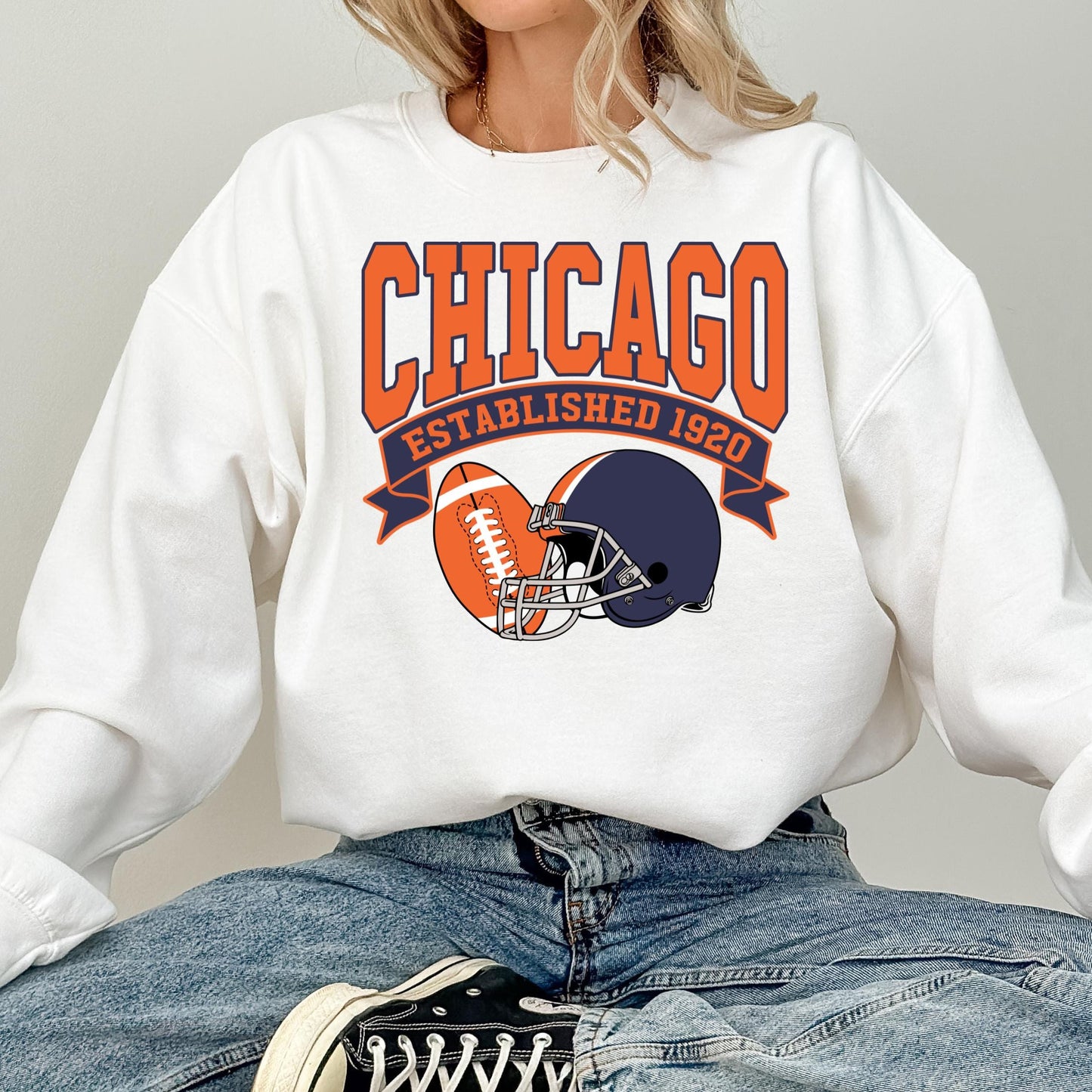 Vintage Chicago Football Sweatshirt, Chicago Football Shirt, Game Day Sweatshirt, Chicago Team Football Sweatshirt, Sunday Chicago Sweater
