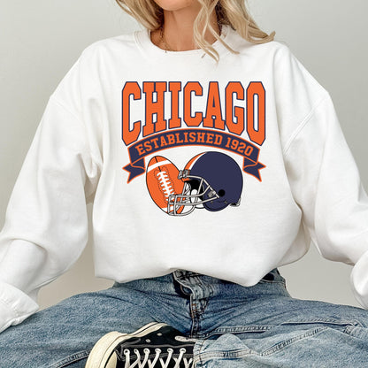 Vintage Chicago Football Sweatshirt, Chicago Football Shirt, Game Day Sweatshirt, Chicago Team Football Sweatshirt, Sunday Chicago Sweater