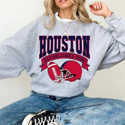 Houston Football Sweatshirt, Houston Football Vintage Sweater, Sunday Football, Game Day Sweater, Gift For Houston Fans, Retro Houston Tee