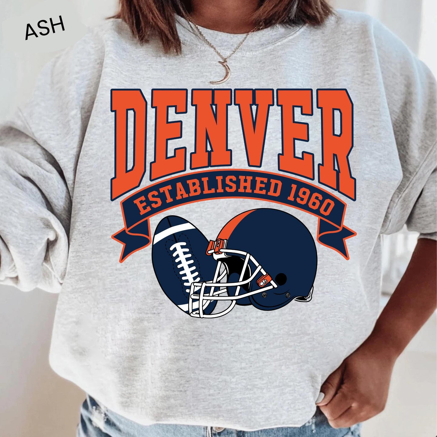 Denver Football Sweatshirt, Vintage Denver Football Sweatshirt, Denver Football Fan T-Shirt, Sunday Denver, Bronco Football Game Day Sweater