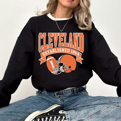 Cleveland Football Sweatshirt, Cleveland Mascot Sweatshirt, Cleveland Football Fan Shirt, Retro Cleveland Shirt, Game Day Gift Sweatshirt