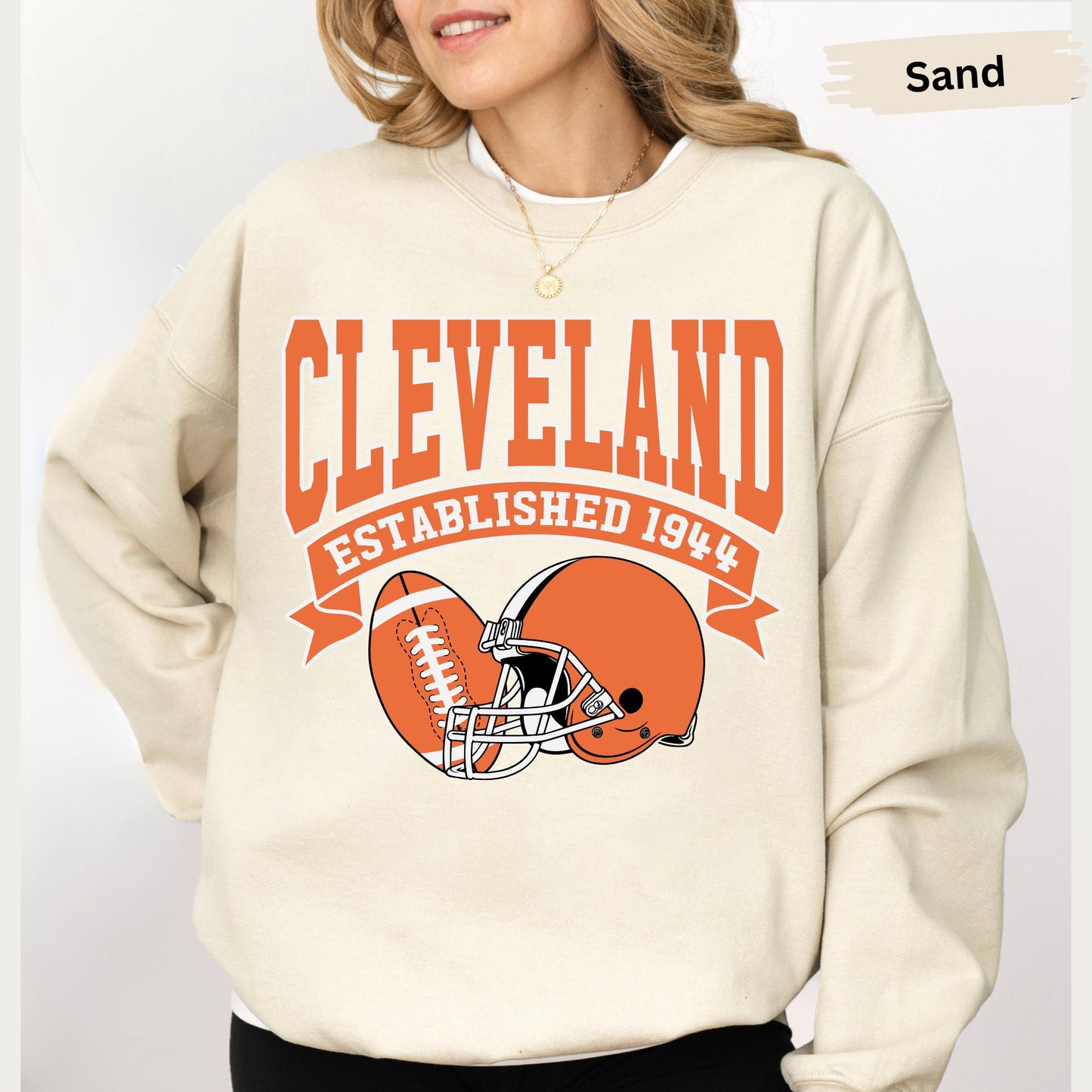 Cleveland Football Sweatshirt, Cleveland Mascot Sweatshirt, Cleveland Football Fan Shirt, Retro Cleveland Shirt, Game Day Gift Sweatshirt