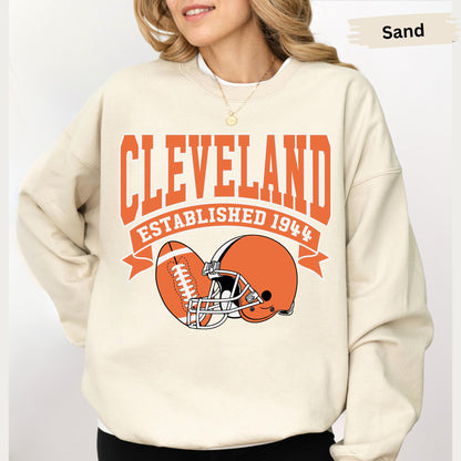 Cleveland Football Sweatshirt, Cleveland Mascot Sweatshirt, Cleveland Football Fan Shirt, Retro Cleveland Shirt, Game Day Gift Sweatshirt
