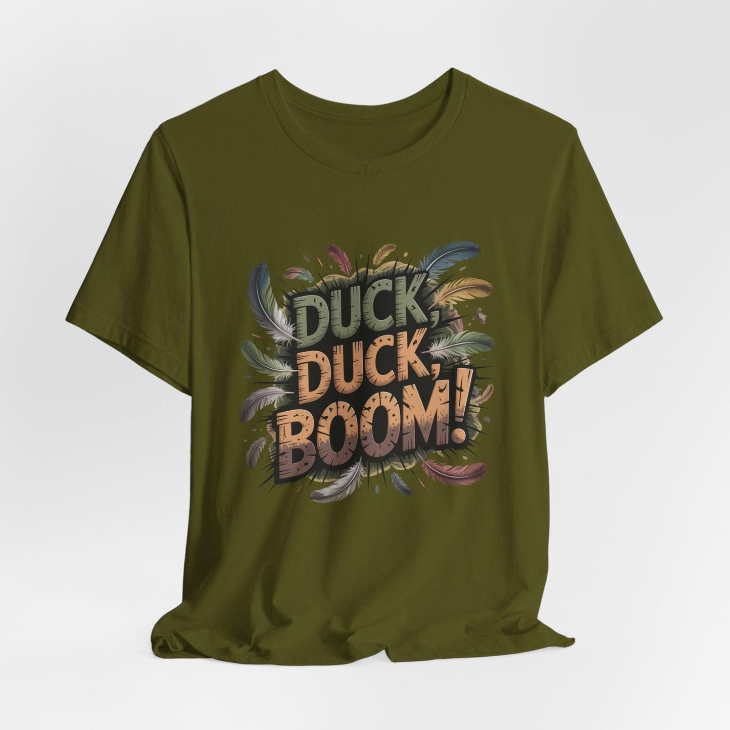 Duck Duck Boom Mens Duck Graphic T-Shirt - Duck Hunting Fashion, Gift for Him, Casual Wear, Unique Present for your Avid Duck Hunting Friend