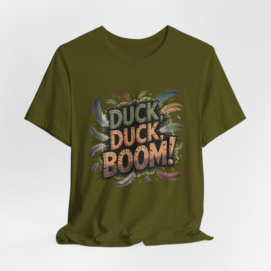Duck Duck Boom Mens Duck Graphic T-Shirt - Duck Hunting Fashion, Gift for Him, Casual Wear, Unique Present for your Avid Duck Hunting Friend