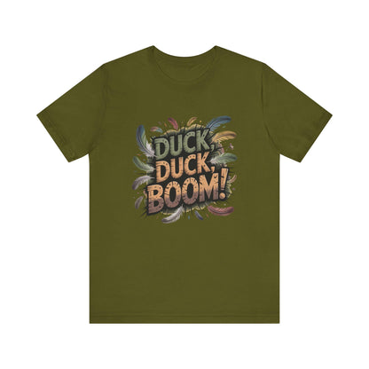 Duck Duck Boom Mens Duck Graphic T-Shirt - Duck Hunting Fashion, Gift for Him, Casual Wear, Unique Present for your Avid Duck Hunting Friend