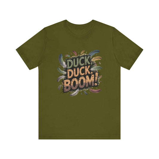 Duck Duck Boom Mens Duck Graphic T-Shirt - Duck Hunting Fashion, Gift for Him, Casual Wear, Unique Present for your Avid Duck Hunting Friend