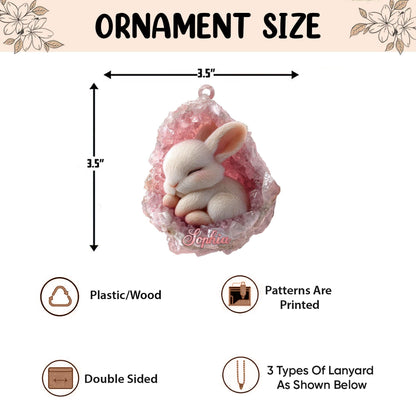 Personalized Bunny 2D Flat Ornament, Custom Rabbit Christmas Tree Ornament, Bunny Christmas Ornament, Rabbit Ornament, Gift for Animal Lover