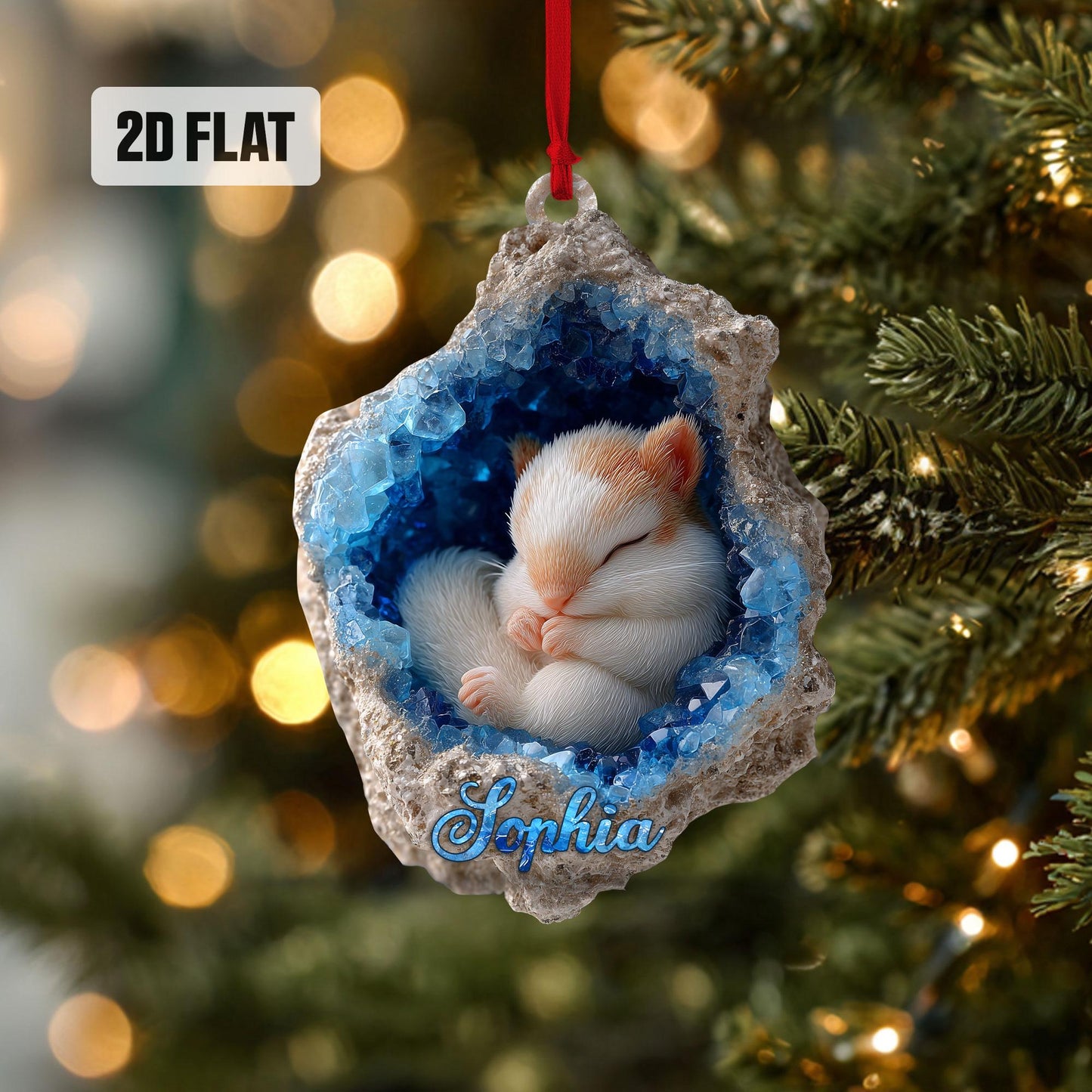 Personalized Squirrel 2D Flat Ornament, Squirrel Rearview Mirror Car Accessories, Squirrel Christmas Ornament, Xmas Gift for Squirrel Lovers