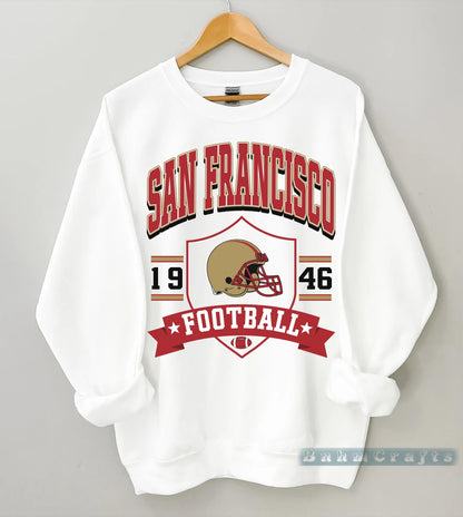 San Francisco Football Vintage 90s Style Sweatshirt, San Francisco Super Bowl Champions Shirt, Sunday Football Shirt, San Francisco Shirt