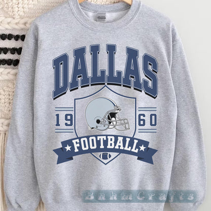 Dallas Football Vintage 90s Style Sweatshirt, Dallas Football Shirt, Sunday Football Shirt, Retro Dallas Crewneck Sweatshirt, Game Day Shirt