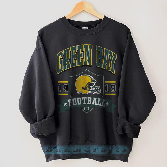 Green Bay Football Vintage 90s Style Sweatshirt, Green Bay Football Shirt, Sunday Football Shirt, Retro Green Bay Crewneck Tee, Game Day