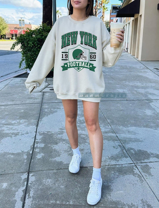 New York Football Vintage Sweatshirt, New York Football Fan Gifts Shirt, New York Game Day Shirts, Jet Sweatshirt, Sunday Football