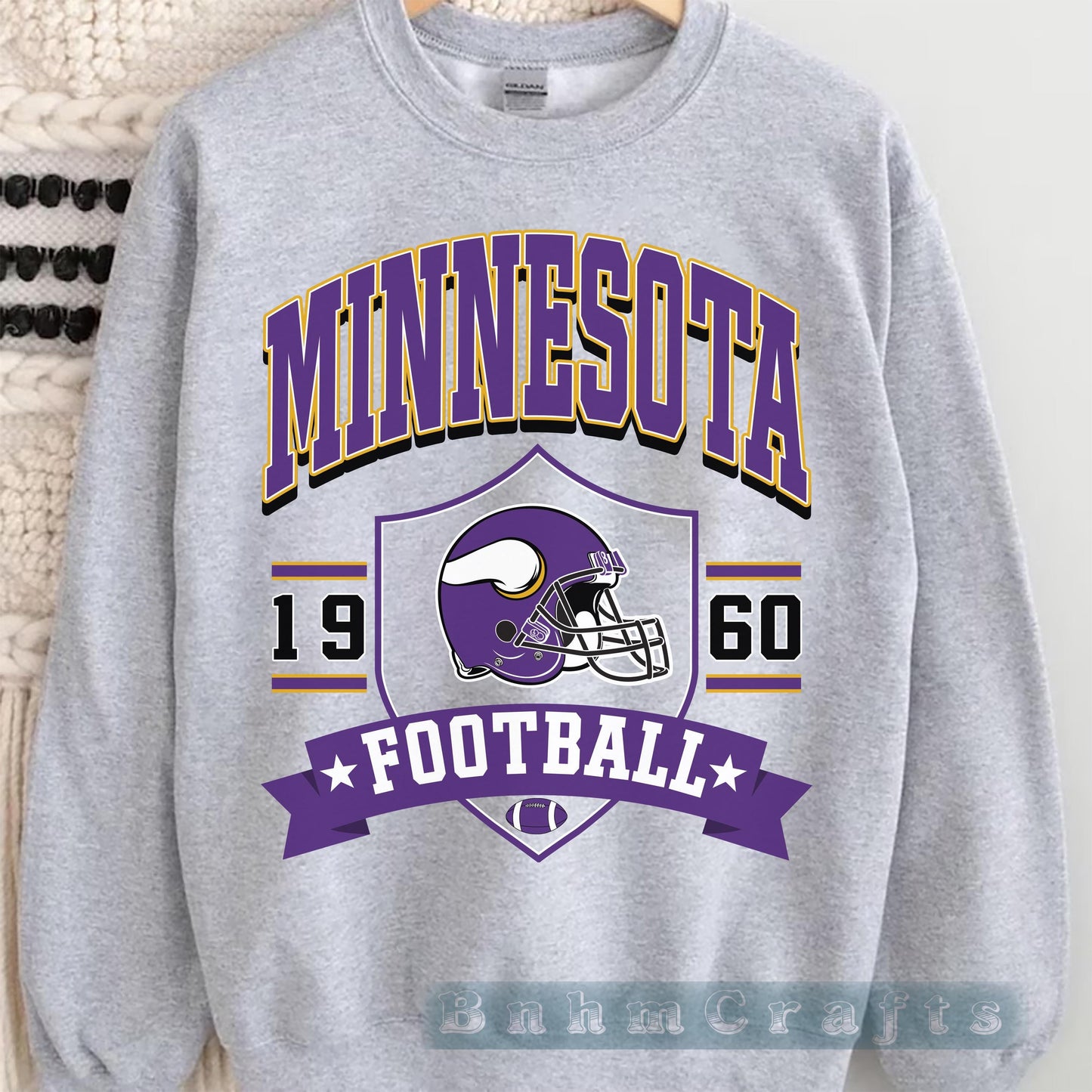Minnesota Football Vintage 90s Style Sweatshirt, Minnesota Football Shirt, Sunday Football Shirt, Minnesota Crewneck Sweatshirt, Game Day