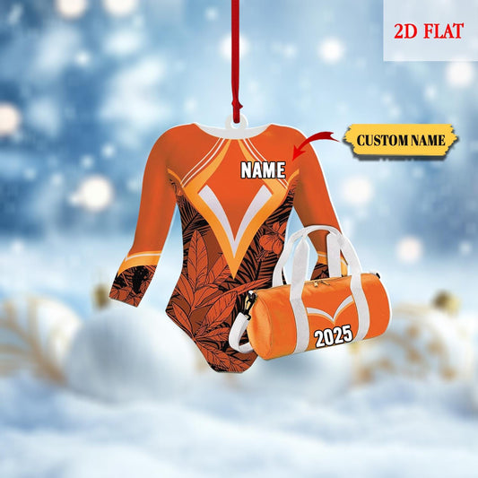 Personalized Name Gymnastics Ornament 2025, Girl Gymnast Ornaments,Custom 2D Flat Gymnastics Woman Christmas Decoration,Gymnast Gift for Her