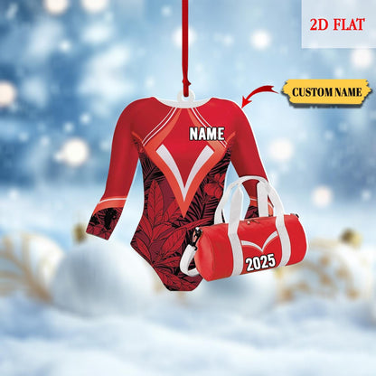 Personalized Name Gymnastics Ornament 2025, Girl Gymnast Ornaments,Custom 2D Flat Gymnastics Woman Christmas Decoration,Gymnast Gift for Her