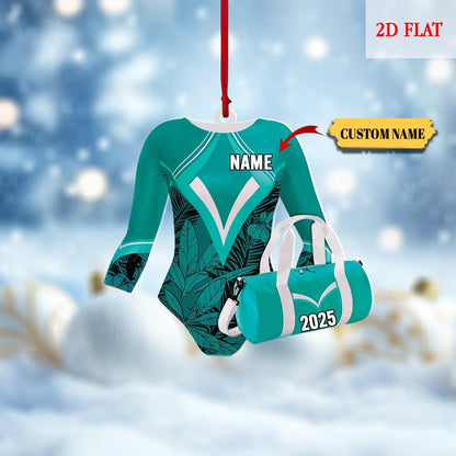 Personalized Name Gymnastics Ornament 2025, Girl Gymnast Ornaments,Custom 2D Flat Gymnastics Woman Christmas Decoration,Gymnast Gift for Her