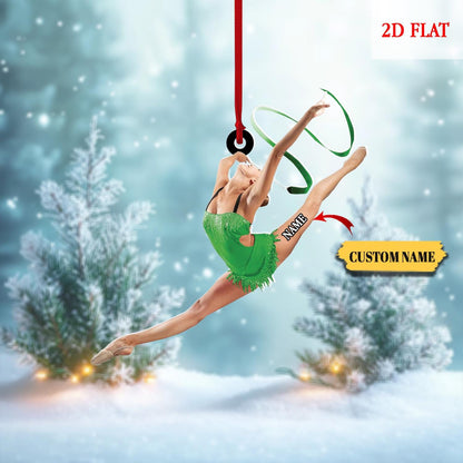 Personalized Gymnastics Girl Ornament, 2D Flat Gymnastics Woman Christmas Decoration,  Gymnastics Acrylic ornament, Gymnastic Lover Gift