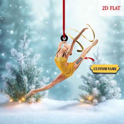 Personalized Gymnastics Girl Ornament, 2D Flat Gymnastics Woman Christmas Decoration,  Gymnastics Acrylic ornament, Gymnastic Lover Gift