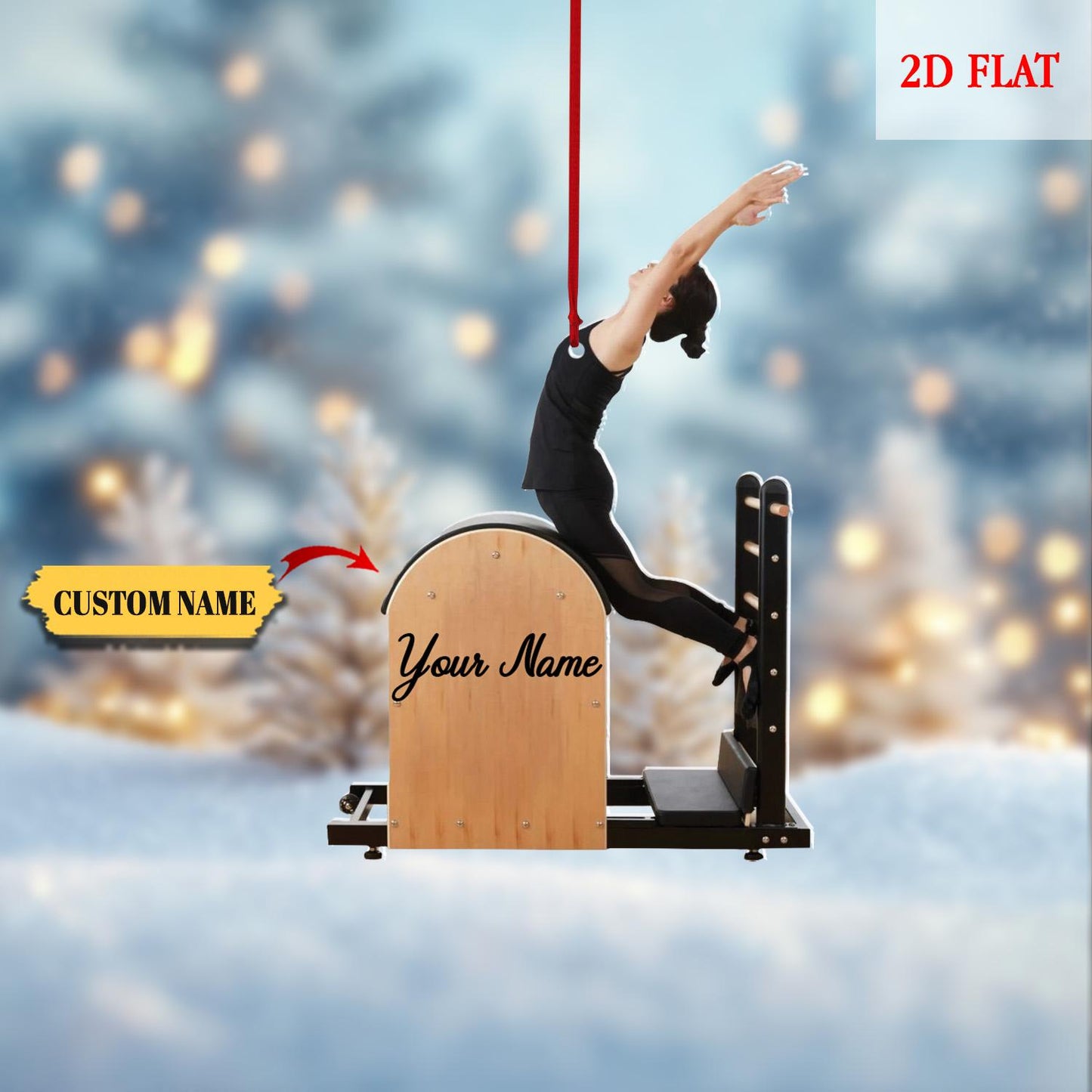 Personalized Pilates Ladder Barrel Xmas Gift, Pilates equipment Ornament, Acrylic ornament, Fitness Ornament, Fitness Lover Gift