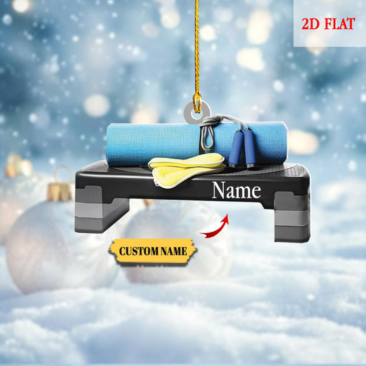 Personalized Fitness Ornament Acrylic 2D, Custom Gym Yoga Instructor, Workout Gift, Exercise Christmas Decoration, fitness ornament