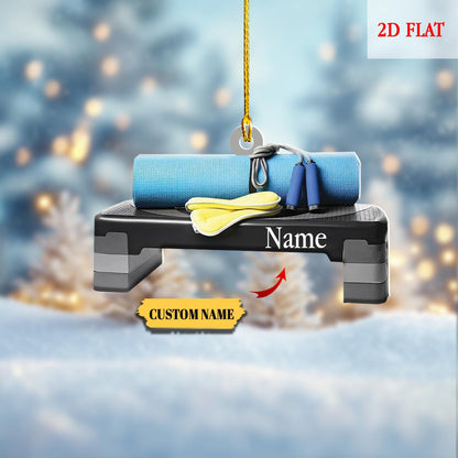 Personalized Fitness Ornament Acrylic 2D, Custom Gym Yoga Instructor, Workout Gift, Exercise Christmas Decoration, fitness ornament