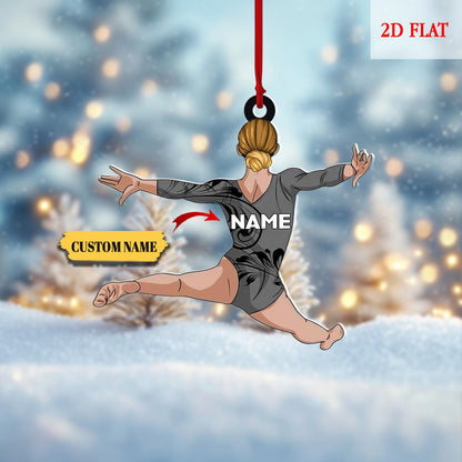 Personalized Gymnastics Girl Ornament, 2D Flat Gymnastics Woman Christmas Decoration, Gymnastics Acrylic ornaments, Gymnastic Lover Gift