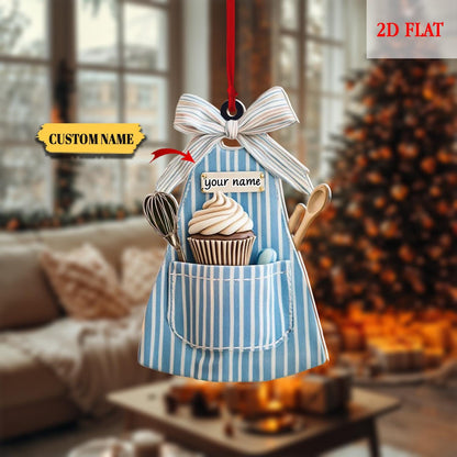 Personalized Baking Apron Christmas Ornament, Baking Apron , Baking Apron Ornament, Xmas Tree Decor, Gift For Banking Lover, Gift For Baker