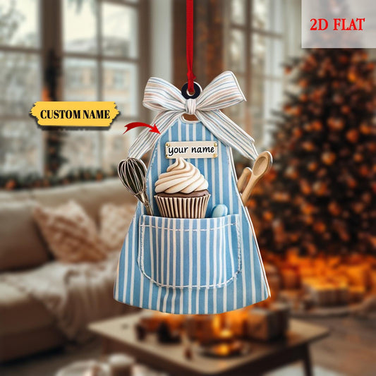 Personalized Baking Apron Christmas Ornament, Baking Apron , Baking Apron Ornament, Xmas Tree Decor, Gift For Banking Lover, Gift For Baker