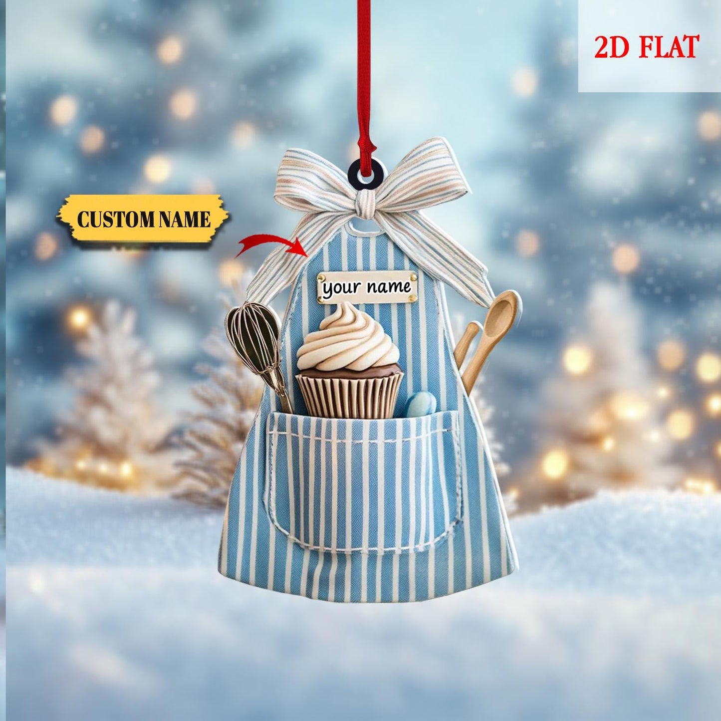 Personalized Baking Apron Christmas Ornament, Baking Apron , Baking Apron Ornament, Xmas Tree Decor, Gift For Banking Lover, Gift For Baker