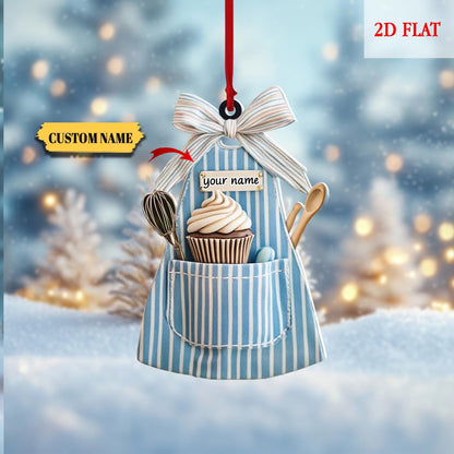 Personalized Baking Apron Christmas Ornament, Baking Apron , Baking Apron Ornament, Xmas Tree Decor, Gift For Banking Lover, Gift For Baker