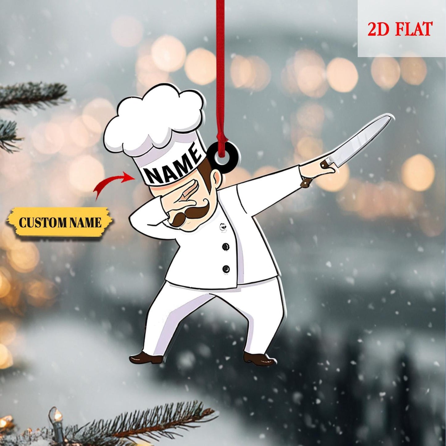 Funny Chef Ornament, Personalized Christmas Chef Gifts 2025, Baker Ornament, Cooking Ornament, Cooking Gift For Men, Cooking Apron Ornaments