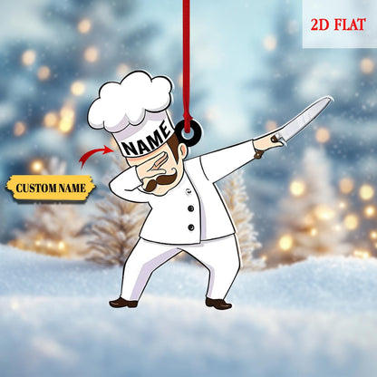 Funny Chef Ornament, Personalized Christmas Chef Gifts 2025, Baker Ornament, Cooking Ornament, Cooking Gift For Men, Cooking Apron Ornaments