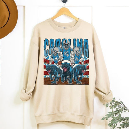 Carolina Football Skull Vintage Shirt, Gift For Fan Football Game Day Unisex Shirt