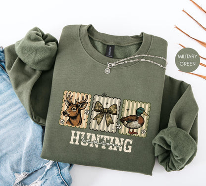 Hunting season, Fall Hunting Sweatshirt antler and duck sweatshirt deer hunting season duck hunting shirt Abandoned Hunting Wife Sweatshirts