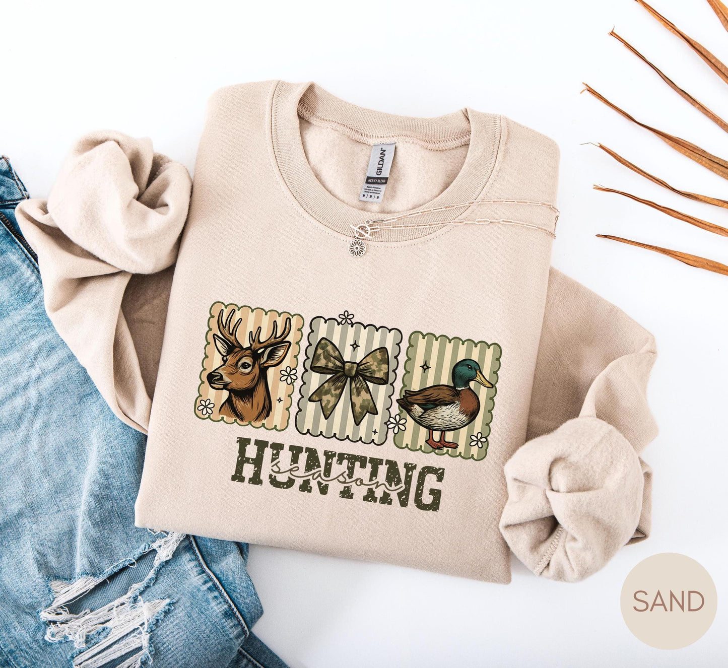 Hunting season, Fall Hunting Sweatshirt antler and duck sweatshirt deer hunting season duck hunting shirt Abandoned Hunting Wife Sweatshirts