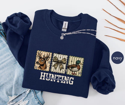 Hunting season, Fall Hunting Sweatshirt antler and duck sweatshirt deer hunting season duck hunting shirt Abandoned Hunting Wife Sweatshirts