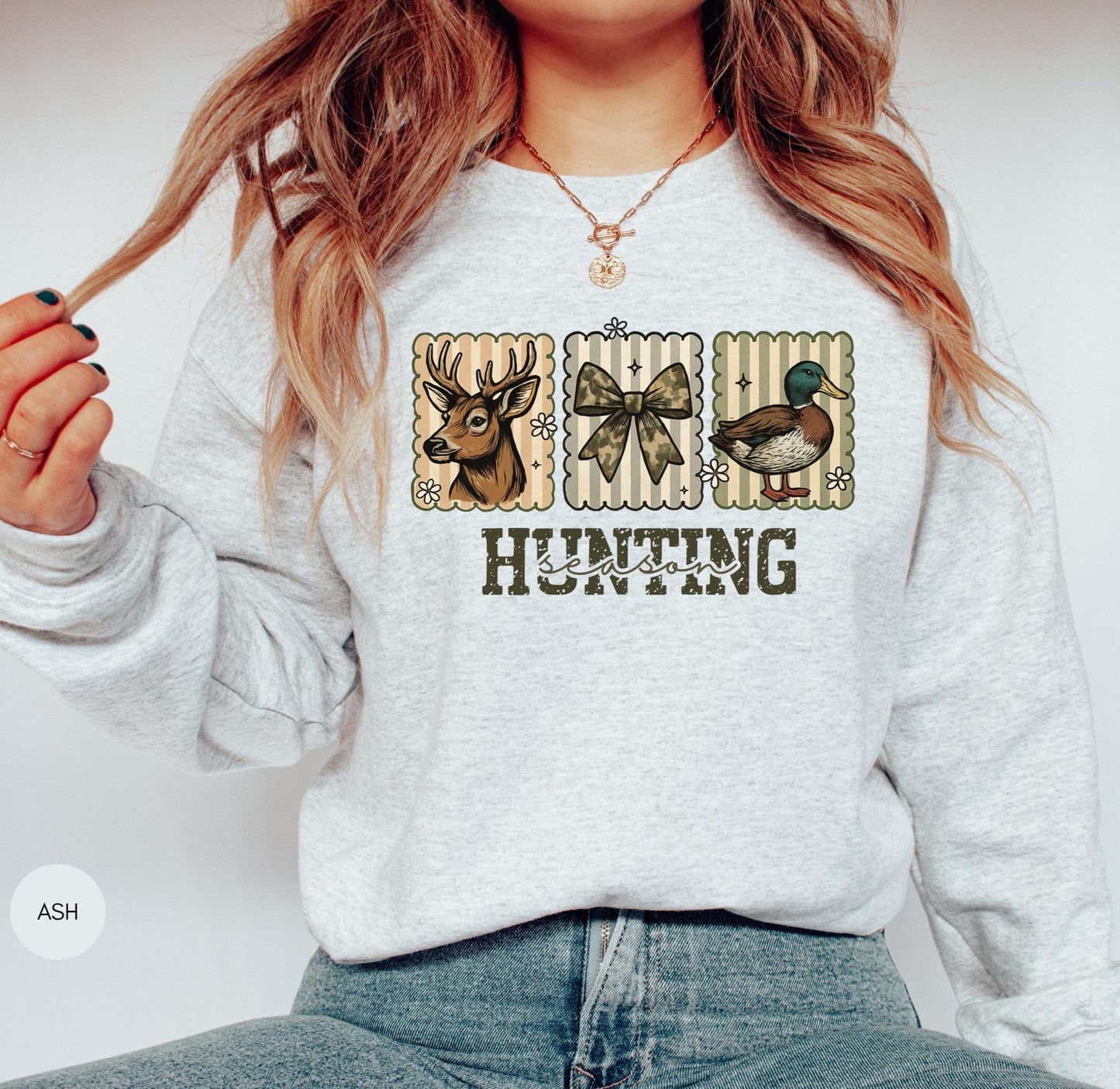 Hunting season, Fall Hunting Sweatshirt antler and duck sweatshirt deer hunting season duck hunting shirt Abandoned Hunting Wife Sweatshirts