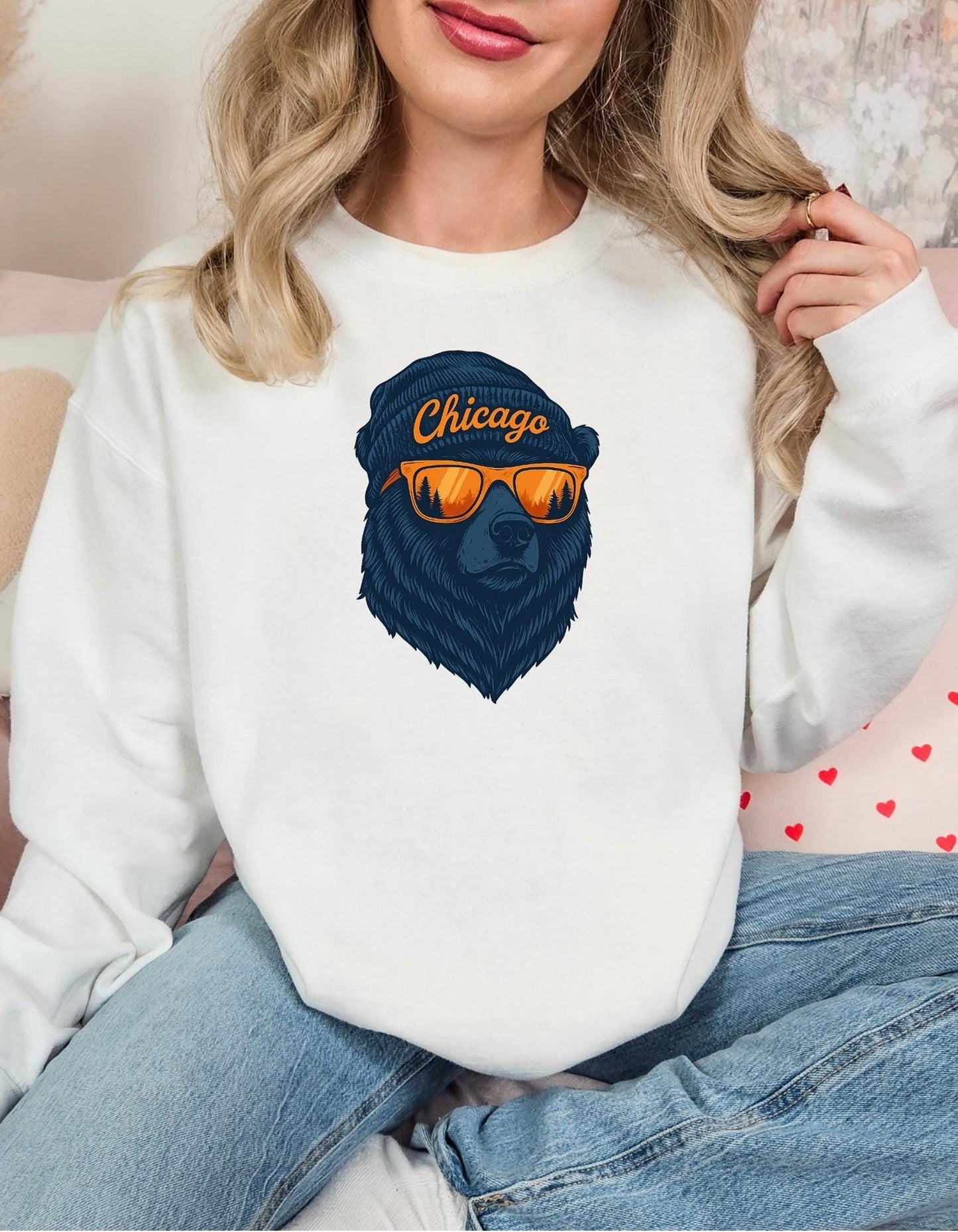 Chicago Bears Sweatshirt - Gildan Football Crewneck