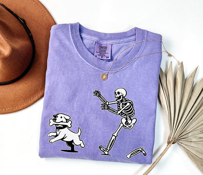 Comfort Colors® Halloween French Bulldog Shirt, Halloween Dog Shirt, Funny Frenchie Shirt, Funny Halloween Shirt, Funny Skeleton Tee, Spooky