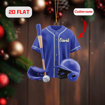 Personalized Baseball Ornament, Custom Name Christmas Decoration, Sports Keepsake Gift for Player, Holiday Tree Decor for Baseball Fan
