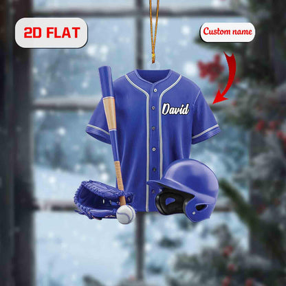 Personalized Baseball Ornament, Custom Name Christmas Decoration, Sports Keepsake Gift for Player, Holiday Tree Decor for Baseball Fan