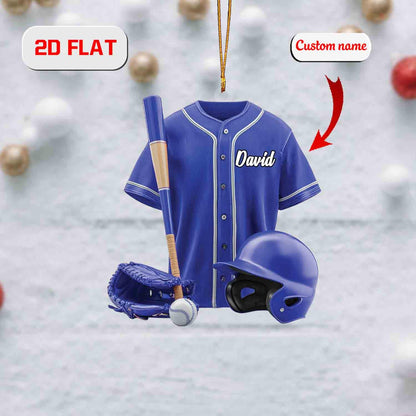 Personalized Baseball Ornament, Custom Name Christmas Decoration, Sports Keepsake Gift for Player, Holiday Tree Decor for Baseball Fan